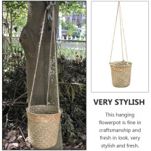 3-Piece Hand-Woven Storage Basket Wicker Hanging Flower Pot Basket Plant Basket Indoor and Outdoor Flower Container