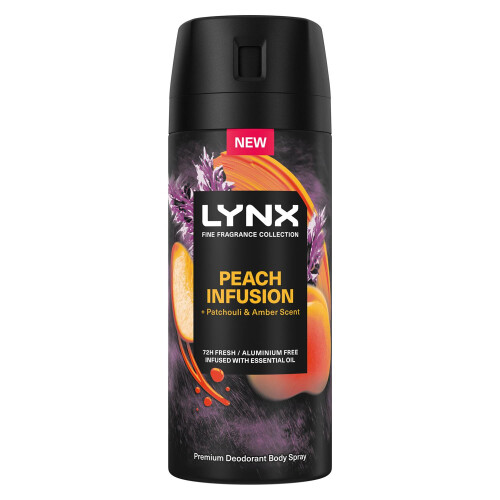 Lynx Lynx Peach Infusion Premium Deodorant Body Spray 150ml, 24 Pack 2