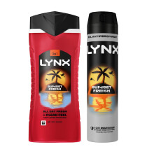 Lynx Sunset Fresh Duo, Shower Gel 500ml + Body Spray 250ml, 12H & 48H