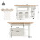 (White, MDF) White Kitchen Island with Wood Grain 4