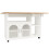 (White, MDF) White Kitchen Island with Wood Grain 5