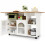 (White, MDF) White Kitchen Island with Wood Grain 12