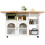 (White, MDF) White Kitchen Island with Wood Grain 13