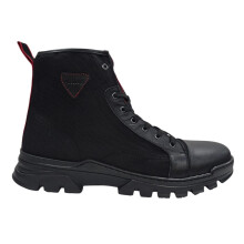 (10 UK, Black) Firetrap Mens Lucas Leather Combat Boots