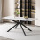 Extendable Marble Dining Table, 150-180cm Black & White 1