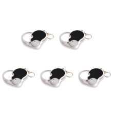 5pcs 5 Trade Loupe Magnifying Glass with LED Lamp Pocket Magnifier Portable Folding Keyring