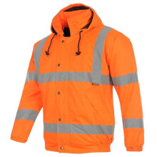 (S, Orange) Dunlop Mens Hi-Vis Safety Bomber Jacket