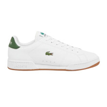 (10 UK, White/Green/Gum) Lacoste Mens Carnaby Leather Trainers
