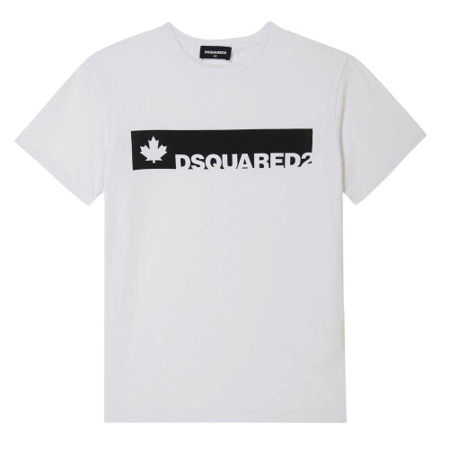 Dsquared2 (12 Years, White/Black) DSquared2 Boys Maple Leaf T-Shirt