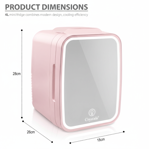 4L Mini Fridge with LED Mirror 1