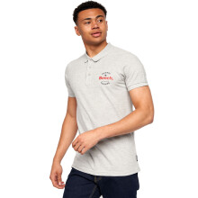 (S, Grey) Bench Mens Cometer Short Sleeve Three Button Slim Fit Polo Shirt Top
