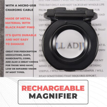 25X Loupe Magnifier with 6 Light, USB Three-Folding Desktop Portable Metal Eye Loupe Scale Sewing Magnifing Glass