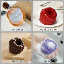 6-Cell Raspberry Design Dessert Decorating Tools French Fruit Mousse Cake Mould Kitchen Bakeware Silicone Chocolate Mold