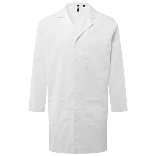 Premier (L, White) Premier Mens Essential 3 Pocket Work Coat