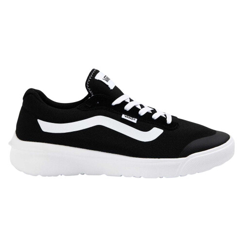 Vans (8.5 UK, Black) Vans Mens Side Stripe Canvas Trainers