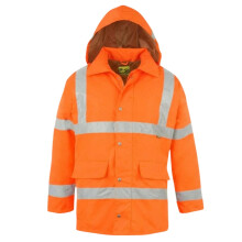 (S, Orange) Dunlop Unisex Adult Hi-Vis Safety Parka