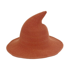 (Orange) Halloween Witch Hat Long Point Hat Knitted Cap for Women Halloween Party Hat Magical Hat Festival Party