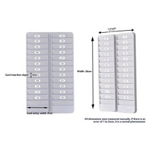 2X Badge Rack Wall Mount 24, Card Holder to Keep Swipe Cards, Room VIP ID Durable Plastic, Gray 24 Slots