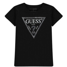 (12 Years, Black) Guess Girls Core Logo T-Shirt