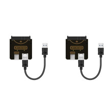 2X USB Till SFF-8482 SAS 29-Pins Adapter Hårddisk 5 Gbps HDD/SSD -Konverterare med Chipset och Strömport