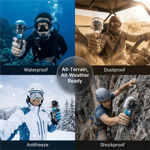 For  Pocket4 Pro Waterproof Protective Case Diving Housing Thumb Camera Protective Shell with Diving Rod 2