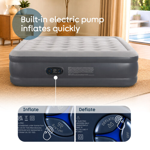 airzzZ SlumberPlus Double Air Bed Grey 1