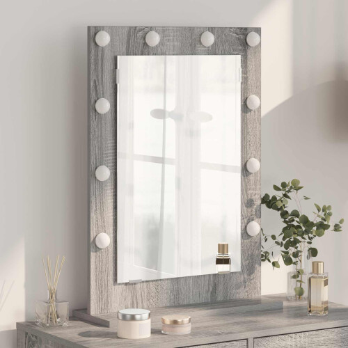 VidaXL vidaXL Vanity Mirror Rectangular Grey Sonoma 70 x 50 x 18 cm