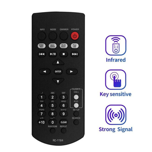 Replace RC-1164 Remote Control for  RC-1164 AV Receiver AV Surroud Receiver Remote Control 1