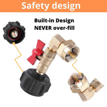Adaptador de Cotovelo de Recarga de Propano QCC1, Adaptador de PressãO de Recarga de Propano de 90 Graus com VáLvula -Off para Cilindro de Tanque de