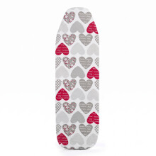 GEEZY Ironing Board Cover Red Hearts Elasticated Easy Fit Heat Reflective 122x38cm