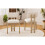 (Natural, Boucle) 2x Solid Wood Dining Chairs - Natural Boucle 13