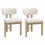 (Natural, Boucle) 2x Solid Wood Dining Chairs - Natural Boucle 7
