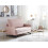 Beliani Sofa Bed 2 Seater BELFAST Fabric Pink 4