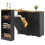 Swivel Sideboard with Shelves – Black Finish 10