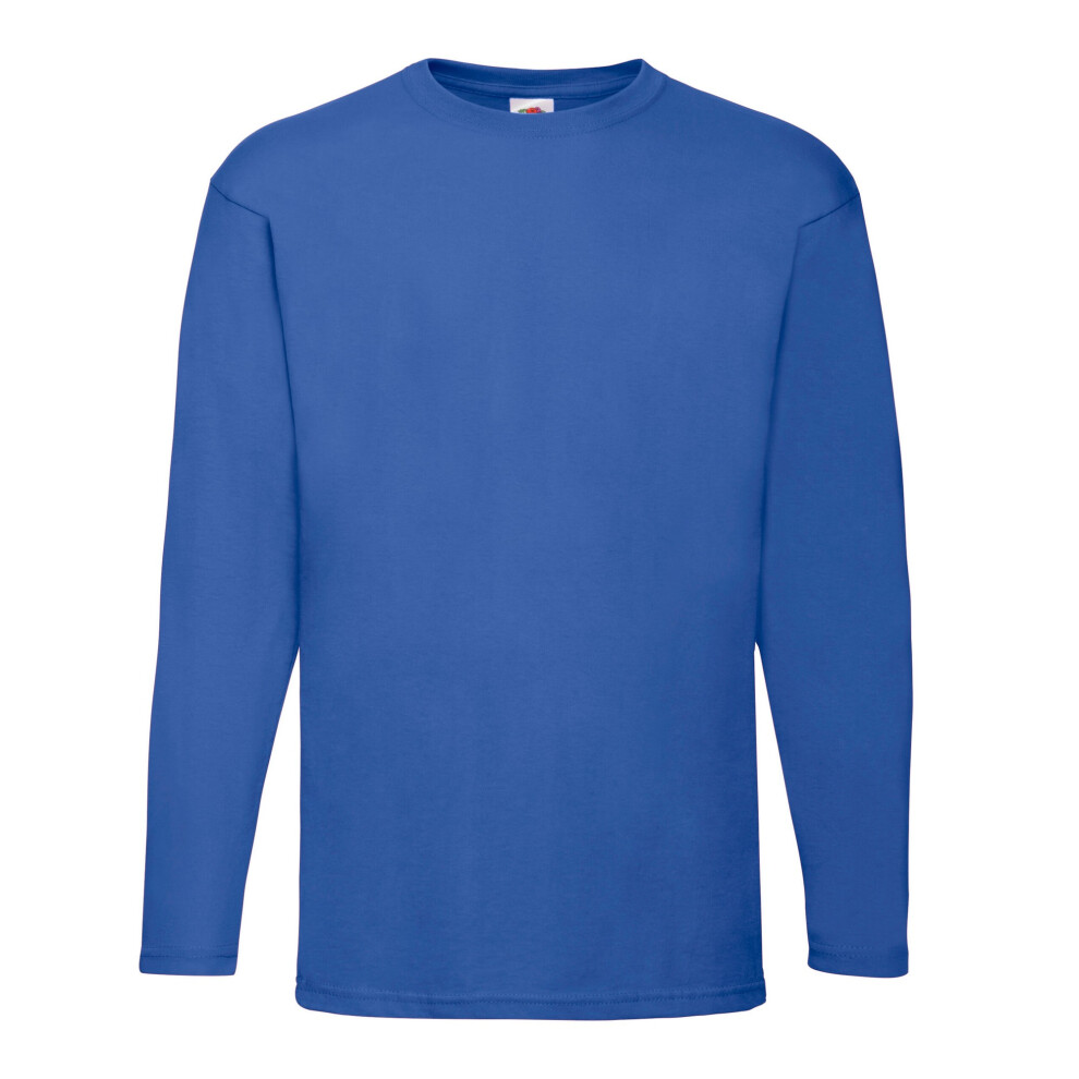 Fruit Of The Loom (M, Royal Blue) Unisex Adult Valueweight Plain Long-Sleeved T-Shirt
