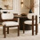 (Walnut, Boucle) 2-Pack Solid Walnut Dining Chairs, Boucle 2