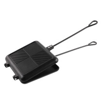 Large Sandwich Grill, Non-Stick, Cast Aluminum, 20x18cm, with Carrying Case