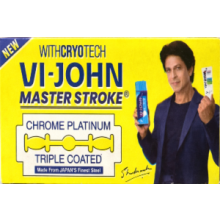100 Lames de Rasoir Vi-John Master Stroke Chrome Platinum Double Tranchant