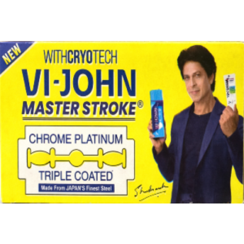 100 Lames de Rasoir Vi-John Master Stroke Chrome Platinum Double Tranchant