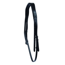 (Full, Black) Collegiate Leather Mono Crown Headpiece