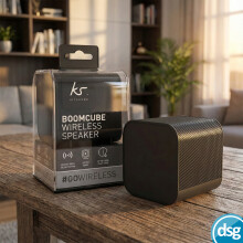 KitSound Boom Cube Metallic Portable Rechargeable Wireless Bluetooth Speaker