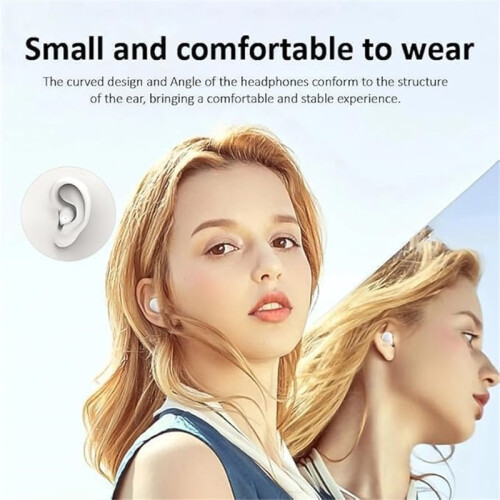 Mini Sleep Wireless Earbuds Bluetooth 5.4 In Ear Headphones with Noise Cancelling Mic LED Display Touch Control for iPhone Android 2
