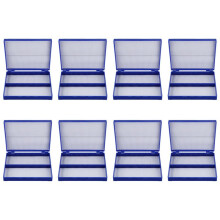 8X Plastik Rechteck Halten 100 Mikroobjekt Schieben Mikroskop Box - Koenigsblau