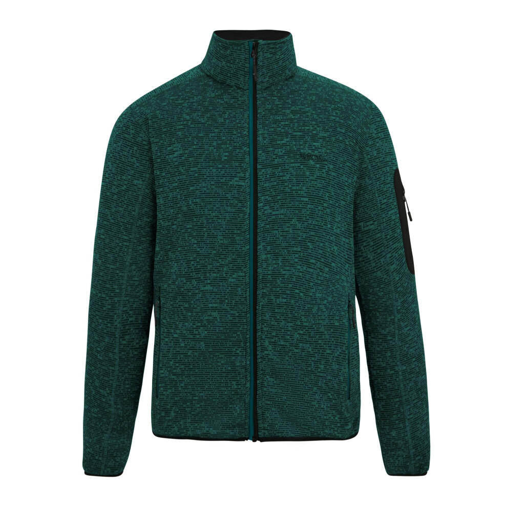 Regatta (L, Mediterranean Green) Mens Newhill Marl Full Zip Fleece Jacket