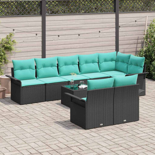 VidaXL vidaXL Gartensofa-set 9 stk. Schwarz Poly-Rattan 2