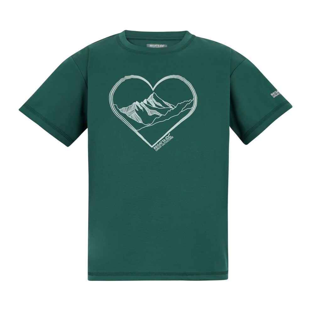 Regatta (3-4 Years, Mediterranean Green) Childrens/Kids Aria Heart T-Shirt