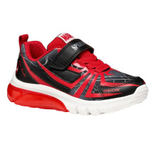 (2.5 UK, Black/Red) Geox Boys Ciberdron Trainers