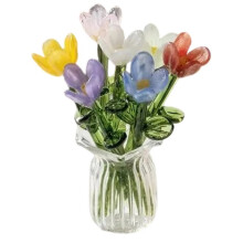 Ornement de Fleur Artificielle Émaillée Colorée, Figurines Décoratives Mignonnes pour Vase, Décoration de Chambre, Cadeau, Décoration de Bureau