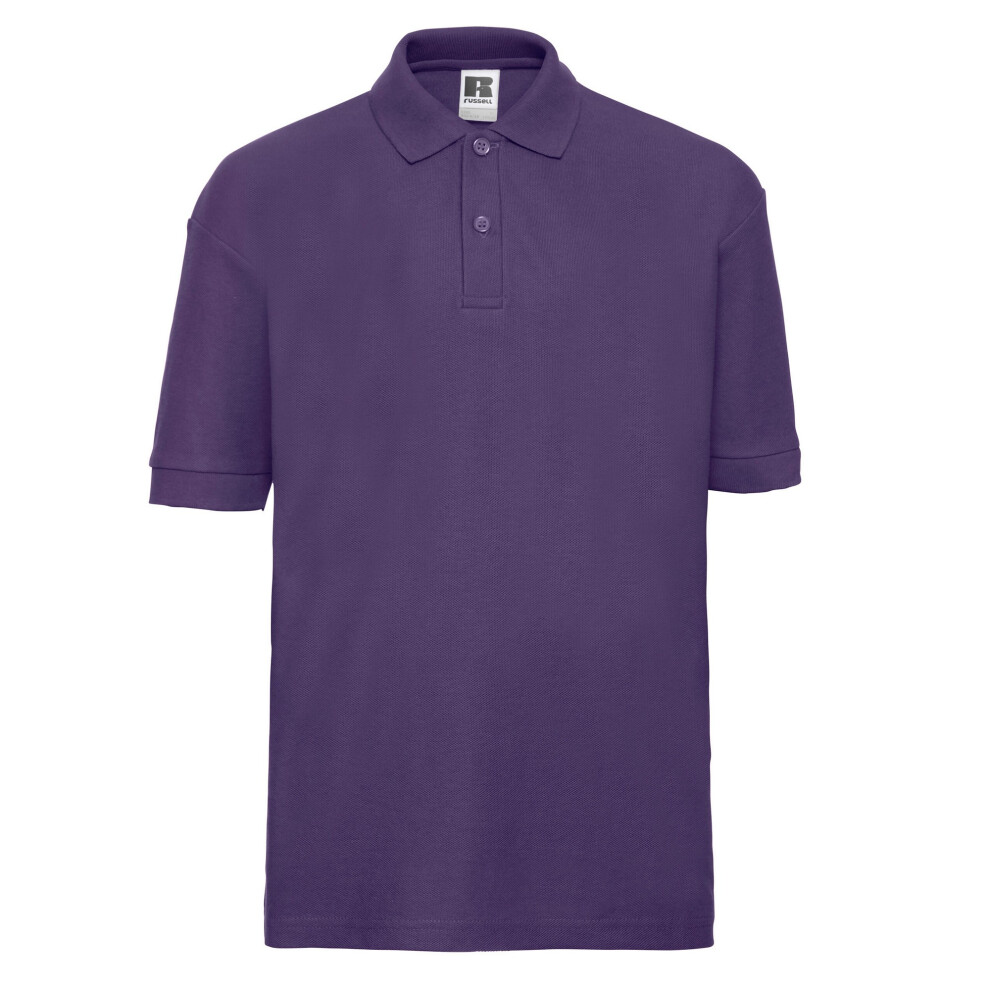 Russell (11-12 Years, Purple) Childrens/Kids Pique Polo Shirt