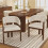(Walnut, Boucle) 6 Solid Wood Dining Chairs - Walnut Boucle 1